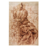 Obrazová reprodukce Study of Sibyl, Michelangelo Buonarroti, 26.7x40 cm