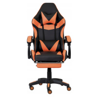 Ergonomická herní židle CLASSIC s podnožkou oranžová