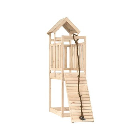 Shumee Hrací věž s lezeckou stěnou 64 × 175 × 214 cm, masivní borové dřevo