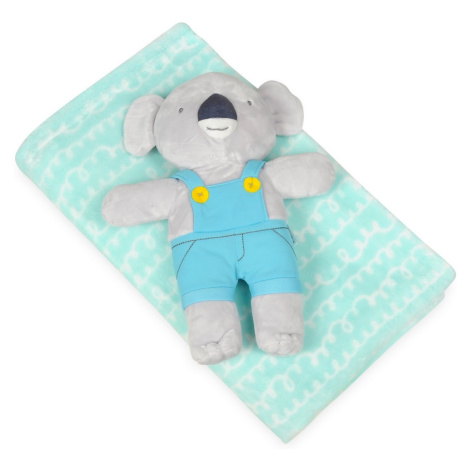 Babymatex Dětská deka David tyrkysová s plyšákem koala