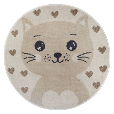 Dětský kusový koberec Hanse Home Adventures 105963 Cat Ø 100 cm