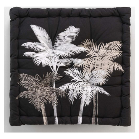 Bílo-černý sedací vak Ethno Palm – douceur d'intérieur