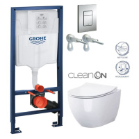 Rapid SL pro závěsné WC 38528SET s chromovou deskou + WC CERSANIT ZEN CLEANON + SEDÁTKO 38772001