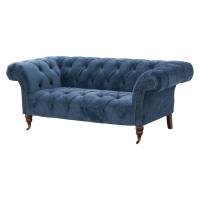 Dekoria Pohovka Chesterfield Glamour Velvet Midnight 2-místná, 187 x 94 x 75 cm