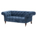 Dekoria Pohovka Chesterfield Glamour Velvet Midnight 2-místná, 187 x 94 x 75 cm