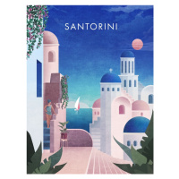 Ilustrace Santorini, Emel Tunaboylu, (30 x 40 cm)