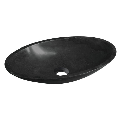 BLOK kamenné umyvadlo na desku, 60x35 cm, matný černý Marquin 2401-40 Sapho