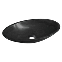 BLOK kamenné umyvadlo na desku, 60x35 cm, matný černý Marquin 2401-40