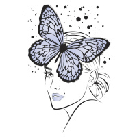 Ilustrace Lady Butterfly Blue, Martina Pavlova, (30 x 40 cm)