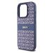 DKNY PU Leather Repeat Pattern Tonal Stripe kryt iPhone 14 Pro Max modrý