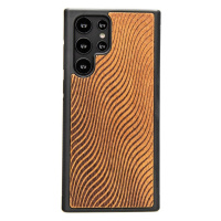 Pouzdro Bewood pro Samsung Galaxy S22 Ultra Vlny Merbau