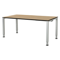 mauser Elegantní výškově nastavitelný stůl, v x š x h 650 - 850 x 1600 x 800 mm, deska s plným j