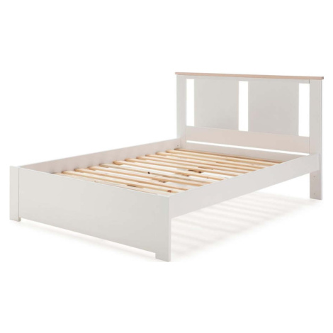 Bílá dvoulůžková postel s roštem 140x190 cm Enara – Marckeric