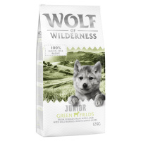 Výhodné balení: 2 x 12 kg Wolf of Wilderness granule - Junior - Green Fields - jehněčí