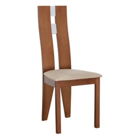 Dřevěná jídelní židle BABEK, třešeň/látka béžová Tempo Kondela