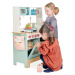 Dřevěná kuchyňka s bylinkami Kitchen Range Tender Leaf Toys s magnetickou rybou, mikrovlnka a sp