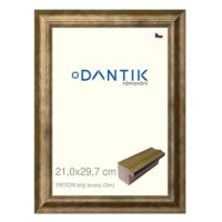 DANTIK rámeček 21 × 29,7, TRITON bílý bronz sklo čiré