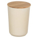 Béžový úložný box s bambusovým víkem Wenko Bondy, 700 ml