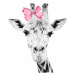 DEKORACJAN Samolepka na zeď - žirafa s mašličkou Velikost: S