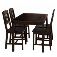 Idea Stůl + 4 židle 8849 tmavohnědý lak