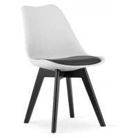 Jídelní židle MARK - bílo/černá (černé nohy)