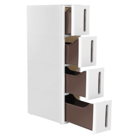 Songmics Úzký vozík se 4 zásuvkami 45 × 17 × 83 cm