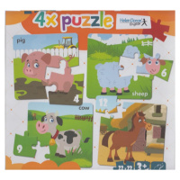 4x puzzle Pig, sheep, cow, horse