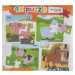 4x puzzle Pig, sheep, cow, horse