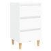 SHUMEE Noční stolek s masivními dřevěnými nohami bílý 40 × 35 × 69 cm, 805887