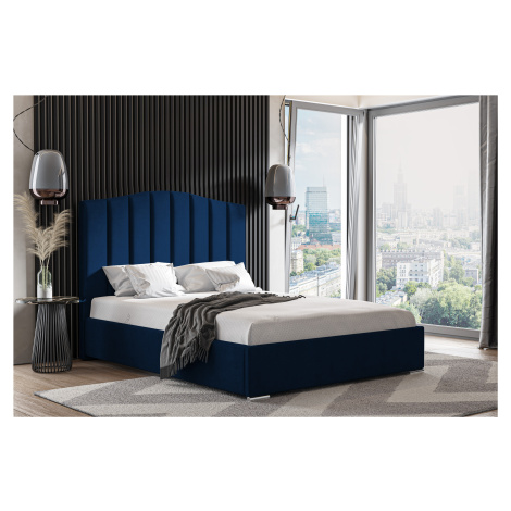Eka Čalouněná postel MARGOT - Kronos 140x200 cm Barva látky: Tmavá modrá (09), Úložný prostor: B