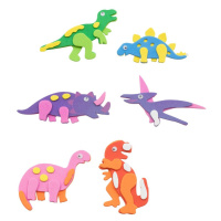 Popron.cz Glorex 6 2247 703 Pěnové gumové samolepky dinosaurů, samolepící, 12 kusů, tříděné do r