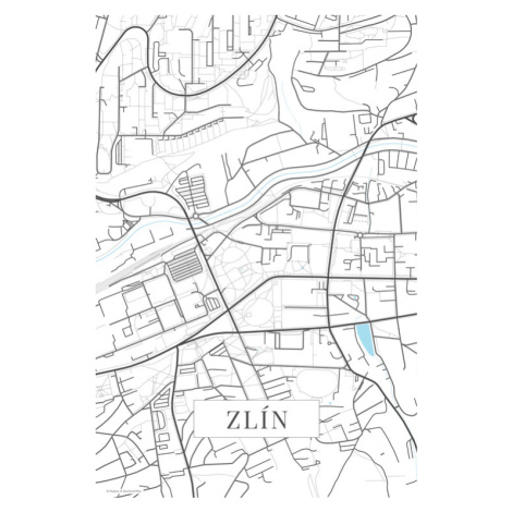 Mapa Zlin white, (26.7 x 40 cm)