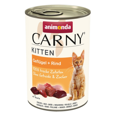 animonda Carny Kitten drůbeží + hovězí maso 12 × 400 g