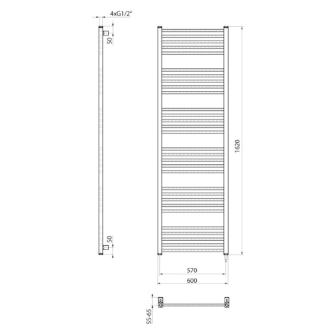 Sapho METRO-E 600 x 1620 mm ME616B