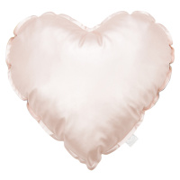 Cotton & Sweets Lesklý polštář srdce pudrově růžová 42x26cm