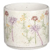 Květináč kulatý dekor květy keramika bílá 13,5cm