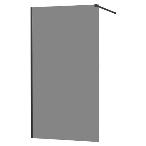 MEXEN/S KIOTO Sprchová zástěna WALK-IN 100x200 cm 8 mm, černá, kouřové sklo 800-100-101-70-40