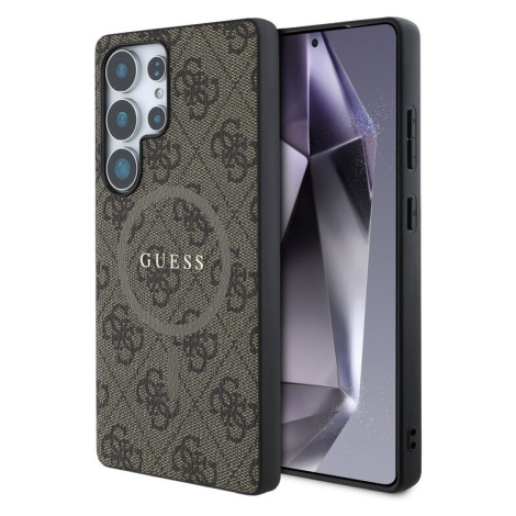 Pouzdro Guess PU Leather 4G Colored Ring MagSafe zadní kryt Samsung S938 Galaxy S25 Ultra Brown