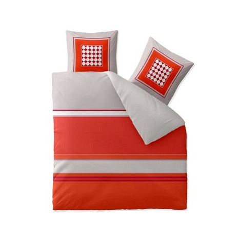 TEXTILOMANIE Povlečení z renforcé bavlny TABITA červené 2 ks 80 × 80 cm / 200 × 220 cm