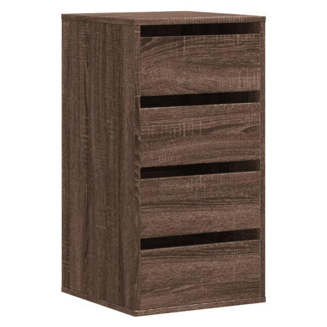 vidaXL Rohová zásuvková komoda hnědý dub 40x41x76 cm kompozitní dřevo