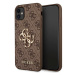 Guess GUHCN614GMGBR hard silikonové pouzdro iPhone 11/XR brown 4G kovové logo