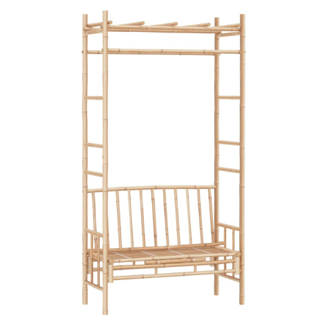 vidaXL Zahradní lavice s pergolou 116 cm bambus