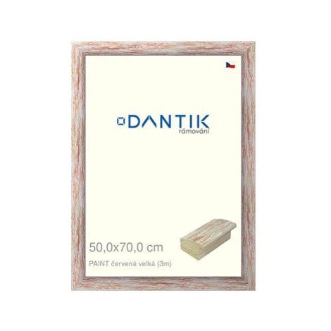 DANTIK rámeček 50 × 70, PAINT červený velký plexi čiré