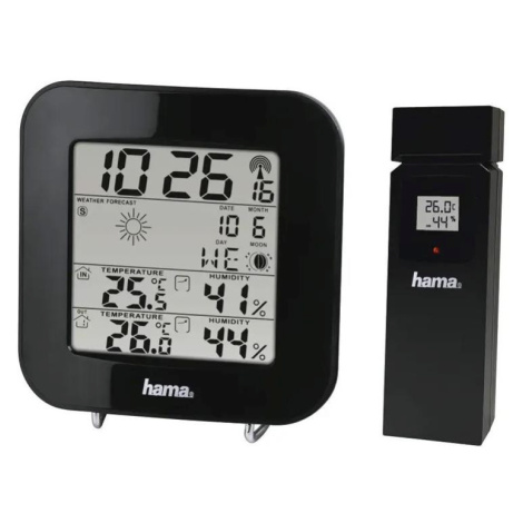 Hama Hama - Meteostanice s LCD displejem a budíkem 2xAA černá