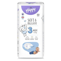 Happy Soft&Delicate 3 dětské pleny 5-9kg 50ks