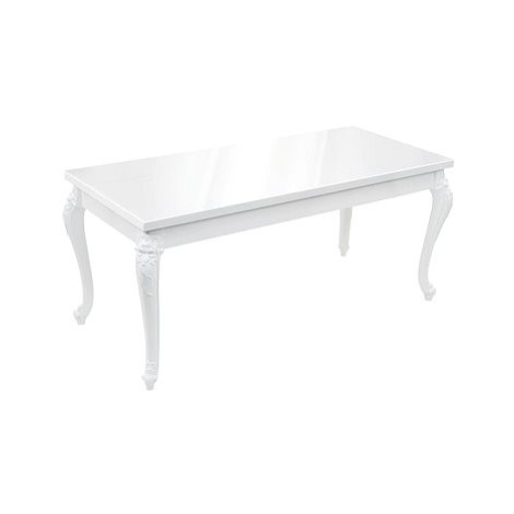 Jídelní stůl 179 × 89 × 81 cm vysoký lesk bílý, 246958 SHUMEE