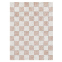 Světle růžovo-krémový pratelný ručně tkaný bavlněný koberec 120x160 cm Kitchen Tiles Rose – Lore