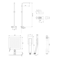 OMNIRES PARMA sprchový sloup grafit /GR/ PM7444GR