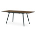 Jídelní stůl, 140+40x80x76 cm, MDF deska, dýha v imitaci staré dřevo, kov, černý lak