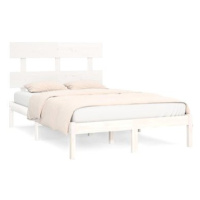 Rám postele bílý masivní dřevo 160 × 200 cm, 3104684